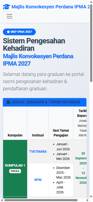 Paparan laman utama di telefon bimbit