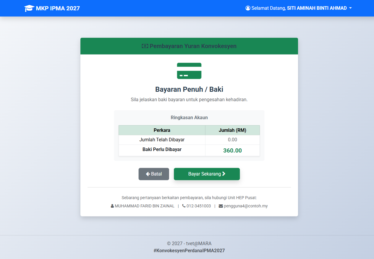 Bayaran Penuh / Baki